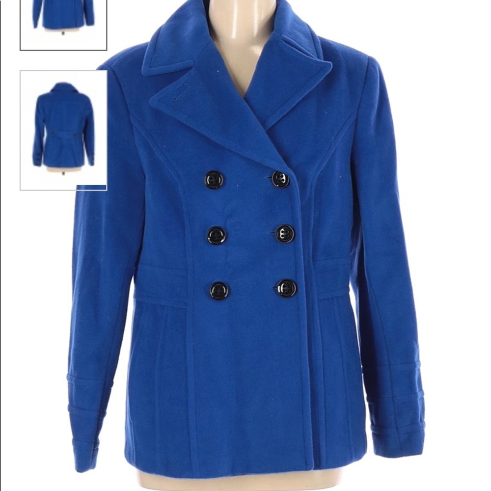 Price your price please St. John’s bay blue pea coat M wool cashmere